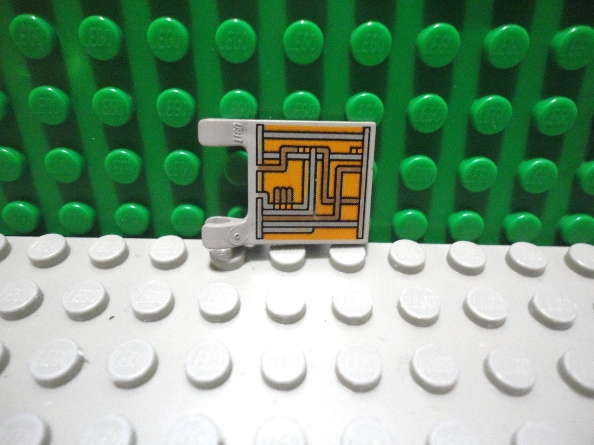 Lego 1 Classic Light Gray clip on printed Mechanical design flag