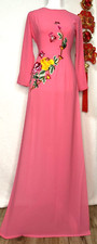 ao dai vietnamese dress not with pant lua tam y theu size m FINAL SALE