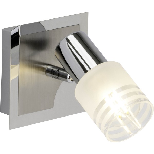 Brilliant Lea Led Wand Spot Strahler Leuchte Lampe Chrom E14 2700K + Glas Schirm-image