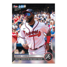 2022 TOPPS NOW MICHAEL HARRIS II ROOKIE OF THE YEAR FINALIST! ATLANTA BRAVES