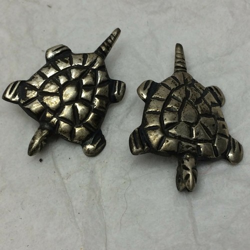 2 Vintage Turtle Brooches Pins Mexico Silver - 第 1/11 張圖片