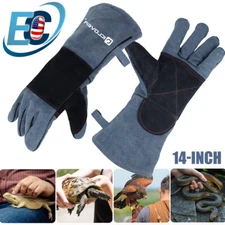Animal Training Handling Gloves Leather Snake Bite Proof Arm Protective Glove