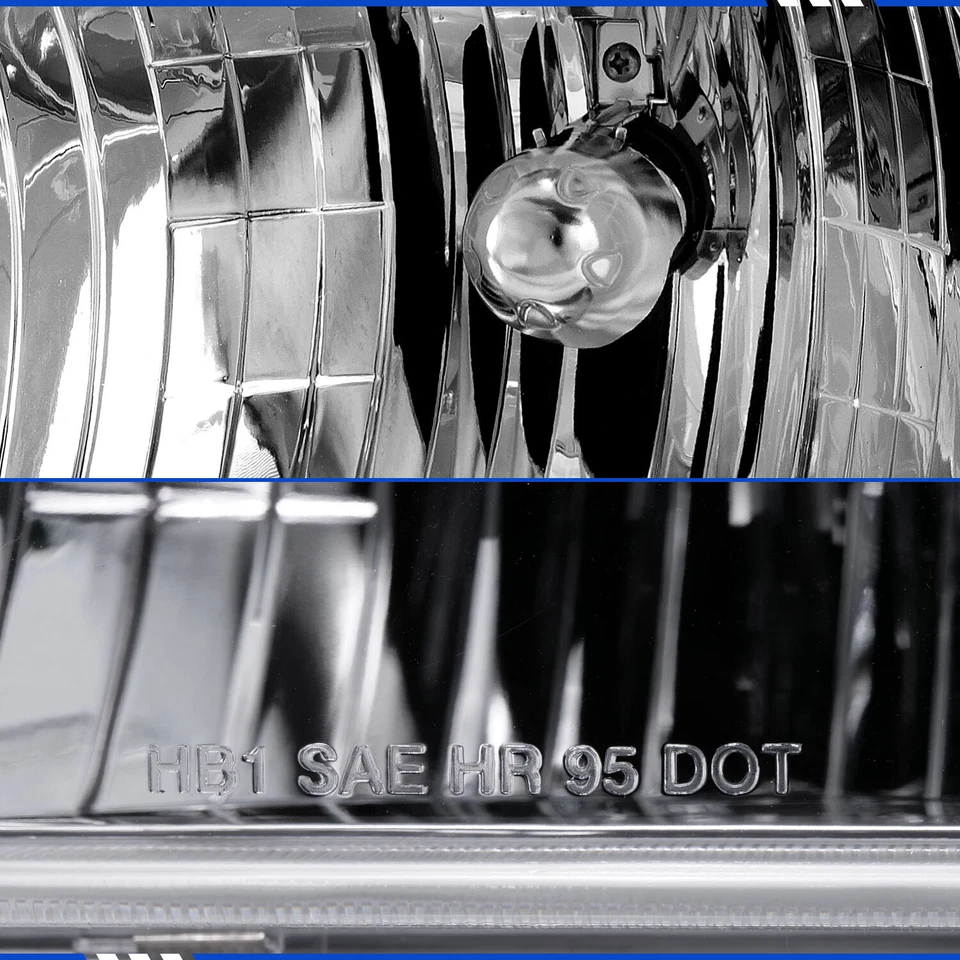 For 1987-1995 Pathfinder Crystal Chrome Euro Replacement Headlights Pair Foto 3 de 4