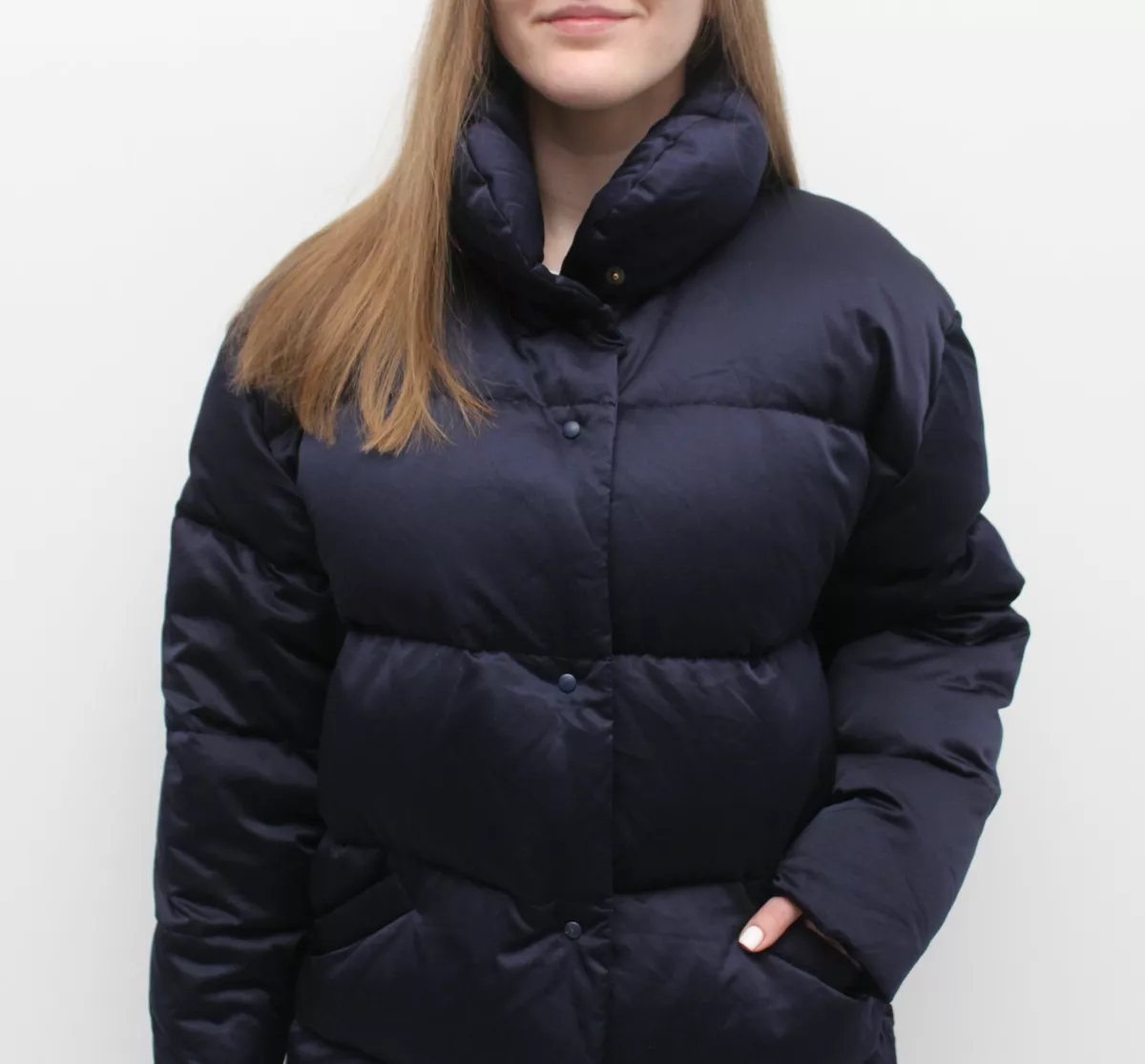 Women's Vintage MONCLER GRENOBLE Down Puffer Jacket Coat Navy Oversized 1 ~S-M