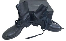 Ann Demeulemeester Black Leather Lace Up Boots IT 40 Italy w Box Dust Bags