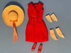 Vintage Skipper Barbie Clothes "Red Sensation" #1901 Complete Near Mint