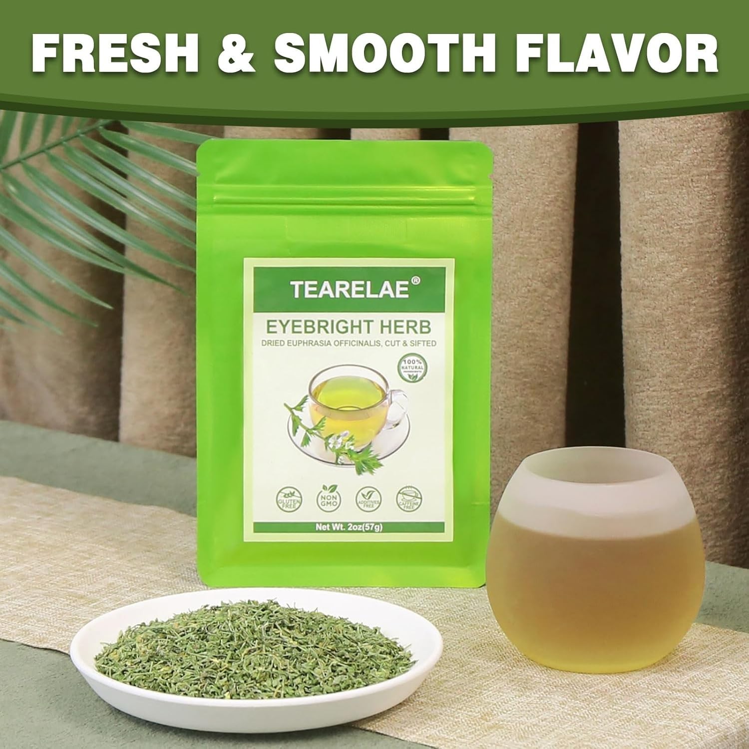 Organic Eyebright Tea - Rich in Antioxidants & Caffeine-Free - 2oz Loose Leaf