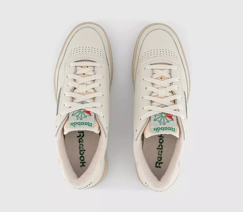 Reebok Club C 1985 Tv Trainers Chalk Paper White Green NEW - Picture 5 of 5