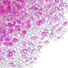 200g 1-3mm Glass Bubble Beads Iridescent No Hole Water Droplet Ball Pink Series