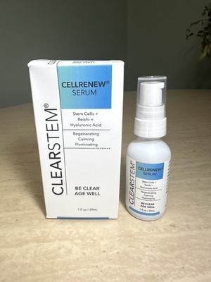 Clearstem Cellrenew Serum Stem Cells Reishi Hyaluronic Acid 1 fl oz NIB 