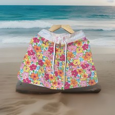 Vtg OshKosh Girl Board SKORT SKIRT-Floral 6x-100 Cotton Beach Y2K