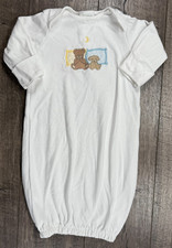 Baby Girl Boy Clothes Carter's Vintage 0-3 Months White Dog Bear Gown