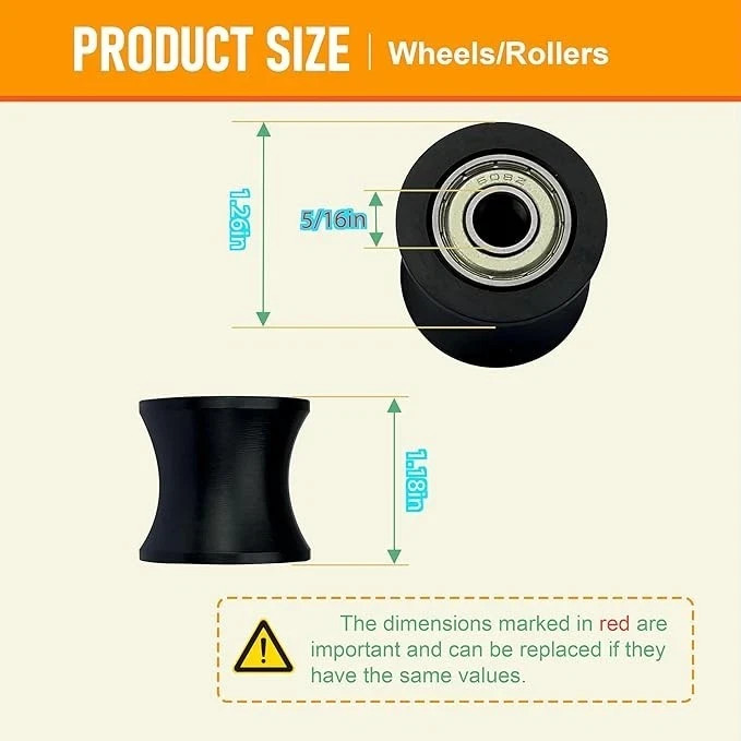 Upgraded Machined Wheels/Rollers Compatible with Bayou Fitness,Total Trainer,...