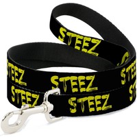 "Dog Leash 6-FEET Steez Black/Yellow Narrow 0.5\" (Us Import)"
