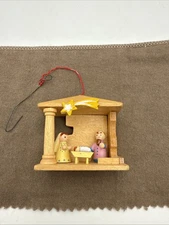 WOODEN MANGER SCENE 2.25” ORNAMENT UNBRANDED