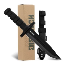12" Fixed Blade Hunting Knife w/Sheath Tactical Bowie Survival Knife for Camping