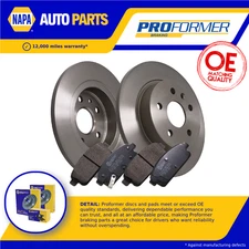 2x Solid Brake Discs and Pads fits VAUXHALL ASTRA J 1.6 Rear 09 to 18 268mm Set