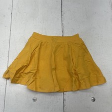 Ekfewou Skort Girls Size 120 Yellow Butterfly Pockets Pull On Cotton Stretch