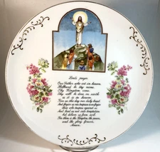 VTG The Lord's Prayer Decorative Norleans Plate 10.5" Gold Swirls  made in Japan