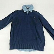 Izod Boy s Layered Sweater Top Collared Long Sleeve 2 PC set Size Large 10/12