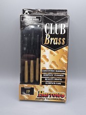 Harrows Club Brass Precision Steel Tip Darts (3) Darts w/ Slim pack Case- 19g