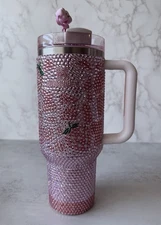 Stanley Quencher H2.O Tumbler 40 oz Customized Rhinestone Studded Decoration