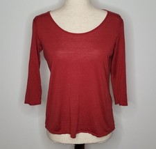 Eileen Fisher- Burgundy crew neck shirt