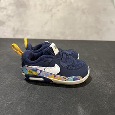 Nike Air Max 90 Shoes Toddler Size 4C Navy White SE Floral Graphic DB0263-400