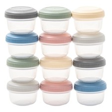 Leakproof Baby Food Storage - 12 Set, Small Plastic Containers with Lids, Loc...