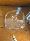 Corning Ware Pyrex A-9-C Replacement Lid Cover Clear Glass Square Vintage #H