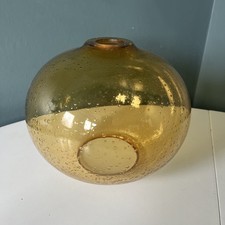 Mid Century Amber Coloured Bubble Glass Ceiling Pendant Lightshade Light Shade