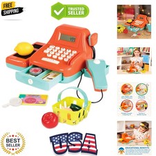 Interactive Kids Cash Register with Scanner  Sounds - 26-Piece Pretend Play ...