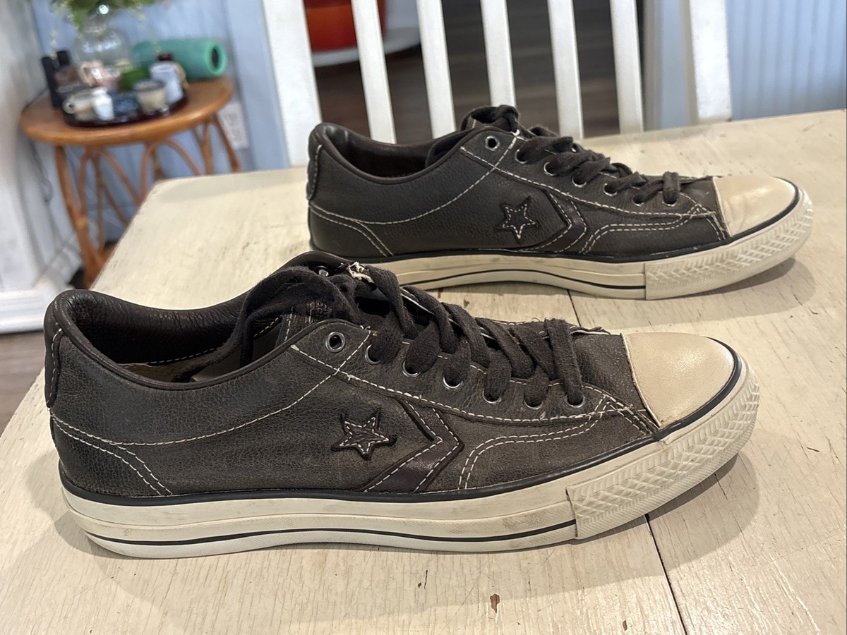 Converse x John Varvatos Black Leather Low Top Lace Up Sneakers