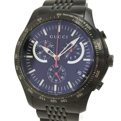 Gucci G Timeless Chronograph Quartz Watch Black Dial 45mm