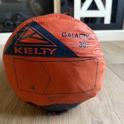Kelty Galactic 30F Regular 550-Fill Down Sleeping Bag Lightweight Orange Grey 