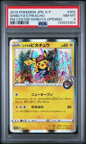 2019 POKEMON JPN S PROMO POKEMON CENTER SHIBUYA OPENING SHIBUYA'S PIKACHU PSA 8