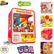 Claw Machine Arcade Toy with LED Light & Adju...