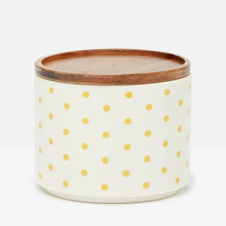 Joules Brightside Medium Storage Canister - China Container & Wood Lid