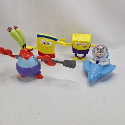 2012 Spongebob Mcdonald s Toys; Lot Of 4 Collectable Mr Krabs Sandy Cheeks