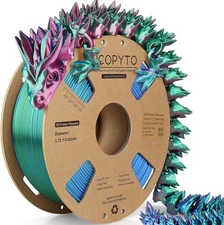 Silk Tricolor PLA Filament 1.75mm, 3D Printer 3-in-1 Multicolor PLA Filament, Di