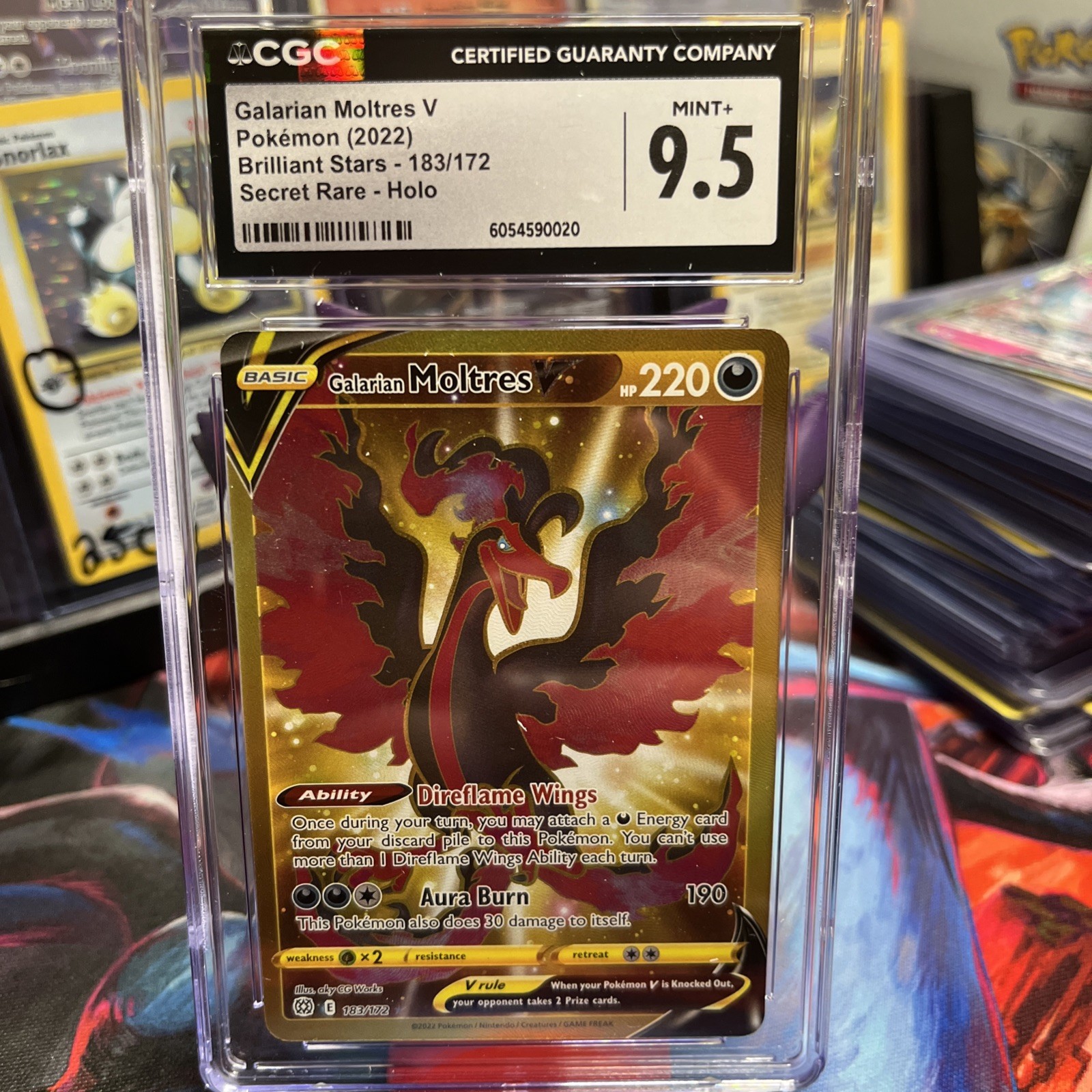 Pokemon Galarian Moltres V 183/172 Brilliant Stars Secret Rare CGC 9.5