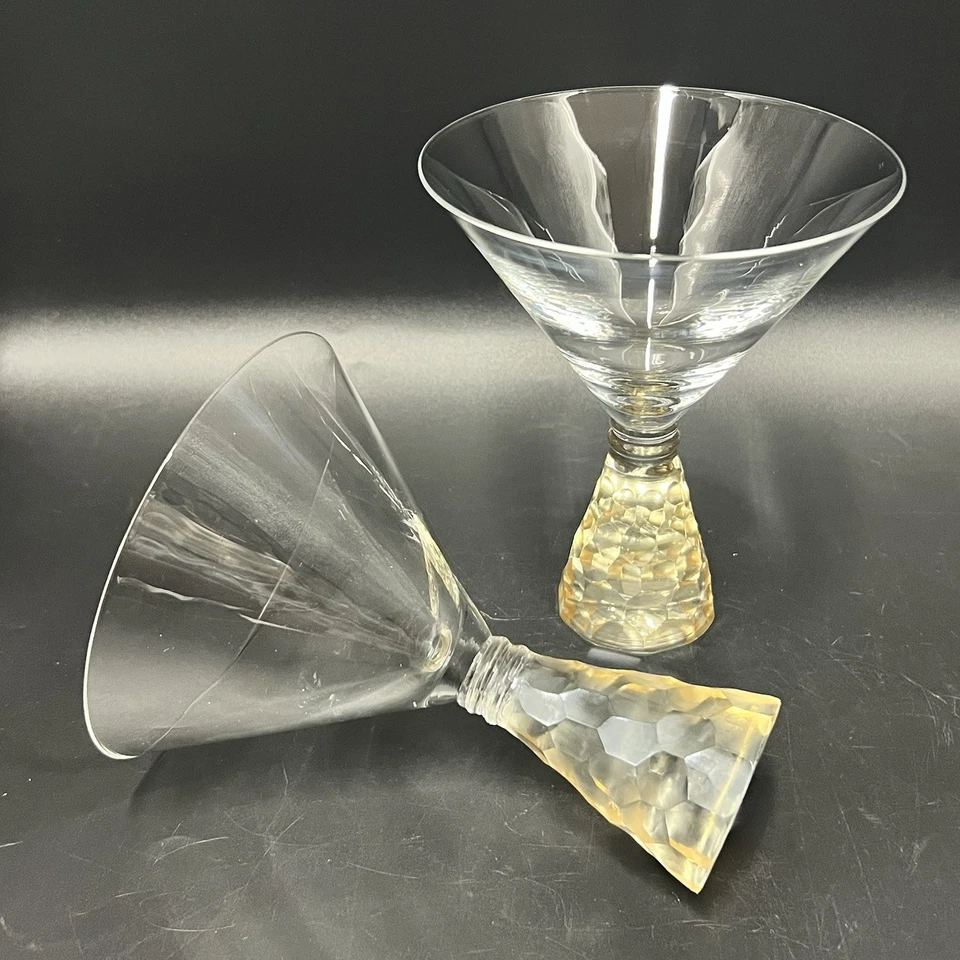 2 copas Artland Prescott Martini champán nido de abeja tallo grabado Foto 2 de 4