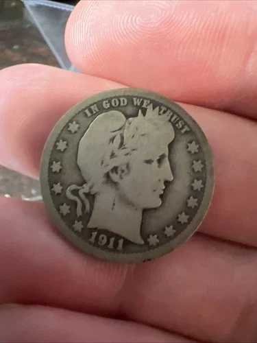 1911-P 25C Barber Quarter Dollar Philadelphia Early 90% Silver Early US Coin