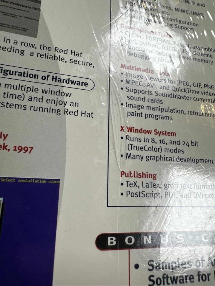 Official Red Hat 5.2 Linux Big Box 1998 Brand New - Image 3 of 4