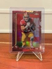 2025 Topps Chrome NFL #263 Christian McCaffrey, Leather Refractor - 49ers