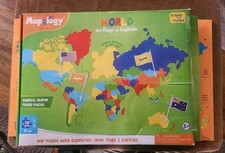 Mapology World Map Puzzle - Includes Country Flags World capitals FREE SHIP