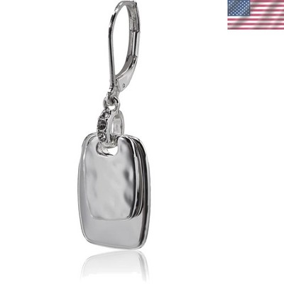 Lightweight Silvertone Crystal Drop Earrings with Leverback Closure for Comfort