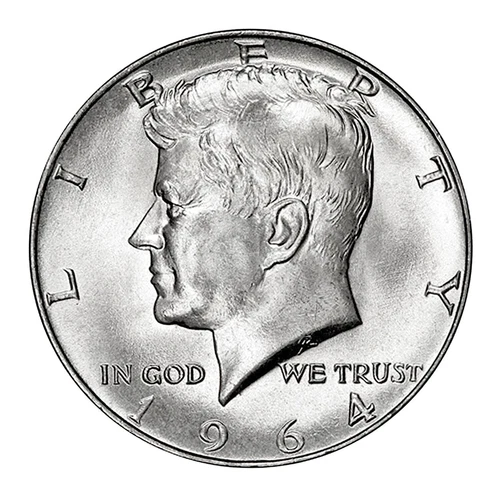 1964  Kennedy Half Dollar 90% Silver BU  FREE SHIPPING  Nice. K1