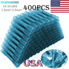 400Pcs Blue Heat Shrink But Connectors Wire Electrical Automotive Waterproof
