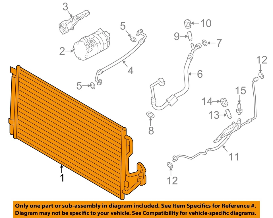 Condensador de aire acondicionado GT 2,0 L Turbo AWD 70816661 OEM 2014 2015 2016 BMW 328I GT Foto 3 de 4